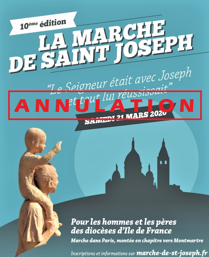 LA MARCHE DE SAINT JOSEPH 2020 N'AURA PAS LIEU